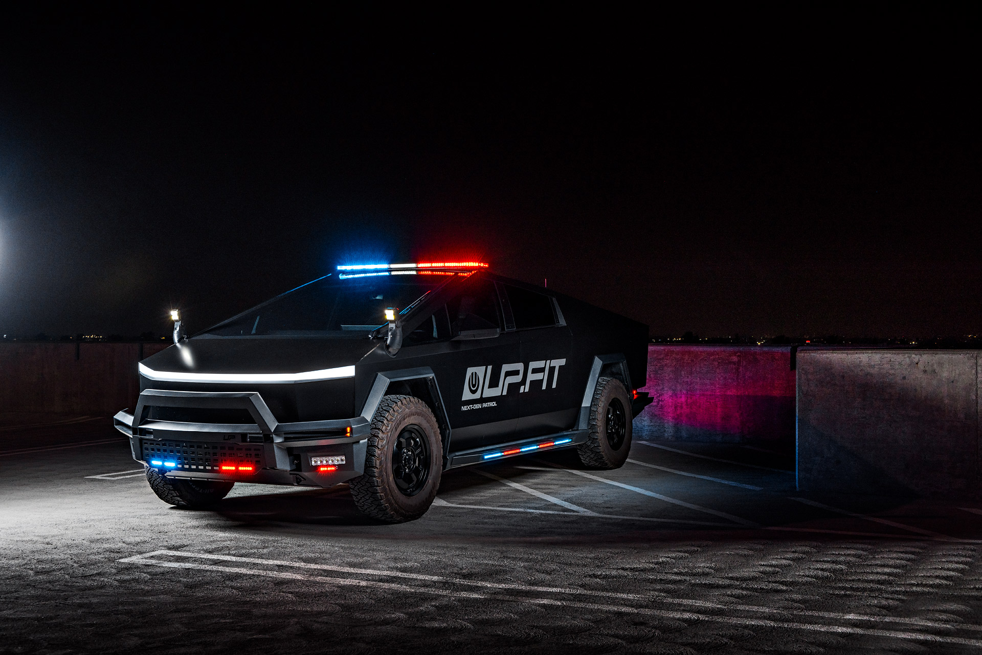 UP.FIT Patrol Cybertruck — purpose-built for law enforcement