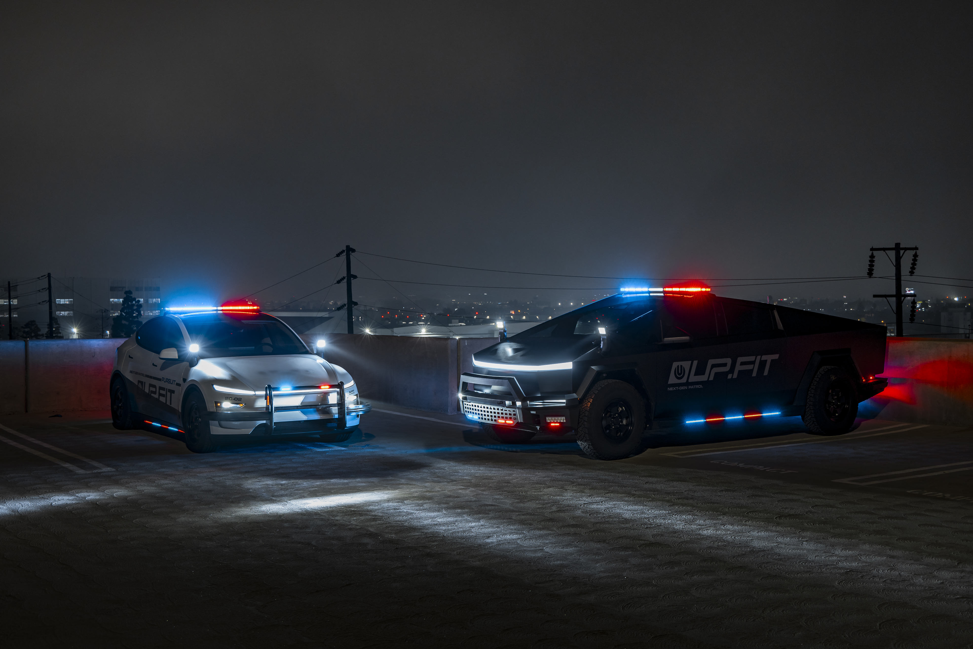 UP.FIT Patrol fleet — Model Y AWD and Cybertruck